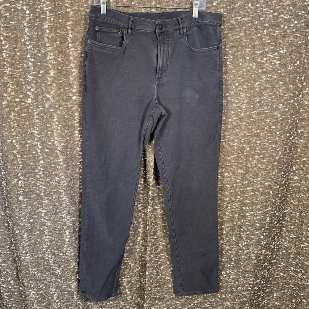 Faherty Stretch Terry 5-Pocket Pants Denim Gray Preppy Office Men's 34x32